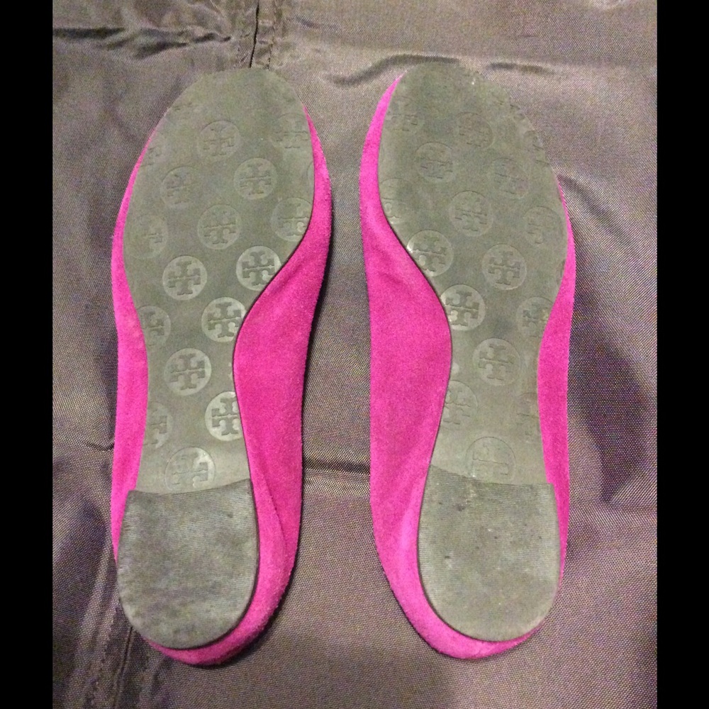 TORY BURCH Maroon Flats Sz 8 - Picture 2 of 6